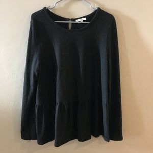 Back button peplum top